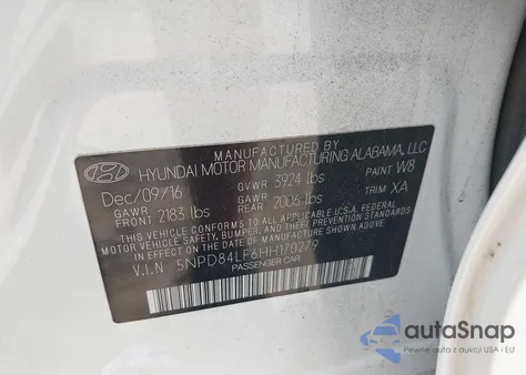 2017 Hyundai Elantra Se из США, поврежденный, VIN 5NPD84LF6HH170279